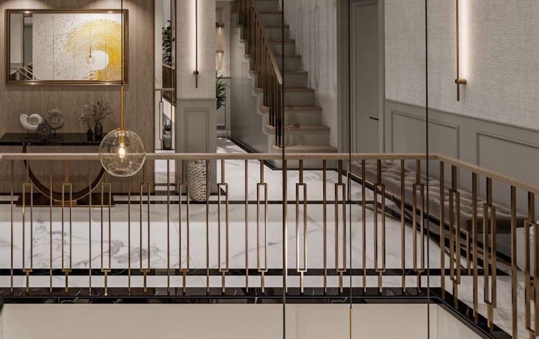 2 Pairs Stair Spindle Railing Balusters, Decorative Forged Balustrade ...