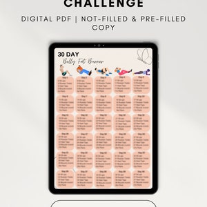 30 Day Ab Exercise Challenge | Exercise planner to reduce body fat