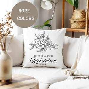 Wedding Gift,  Mr and Mrs Gifts, Custom Pillow, Newlywed Gift, Personalized Throw Pillow, Anniversary Couple Gift, Wedding Shower Gift