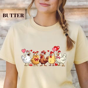 Comfort Colors® Chicken Valentine's Day TShirt, Farm Chicken Lover Gift, Wife Gift, Chicken Lover Gift, Farm Lover Sweatshirt, Funny Chicken