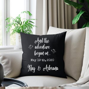 Personalized Couple Gift, Wedding Anniversary, Custom Date Pillow, Mr and Mrs Gift, Wedding Present, Housewarming Pillow Gift, Valentine&#39;s