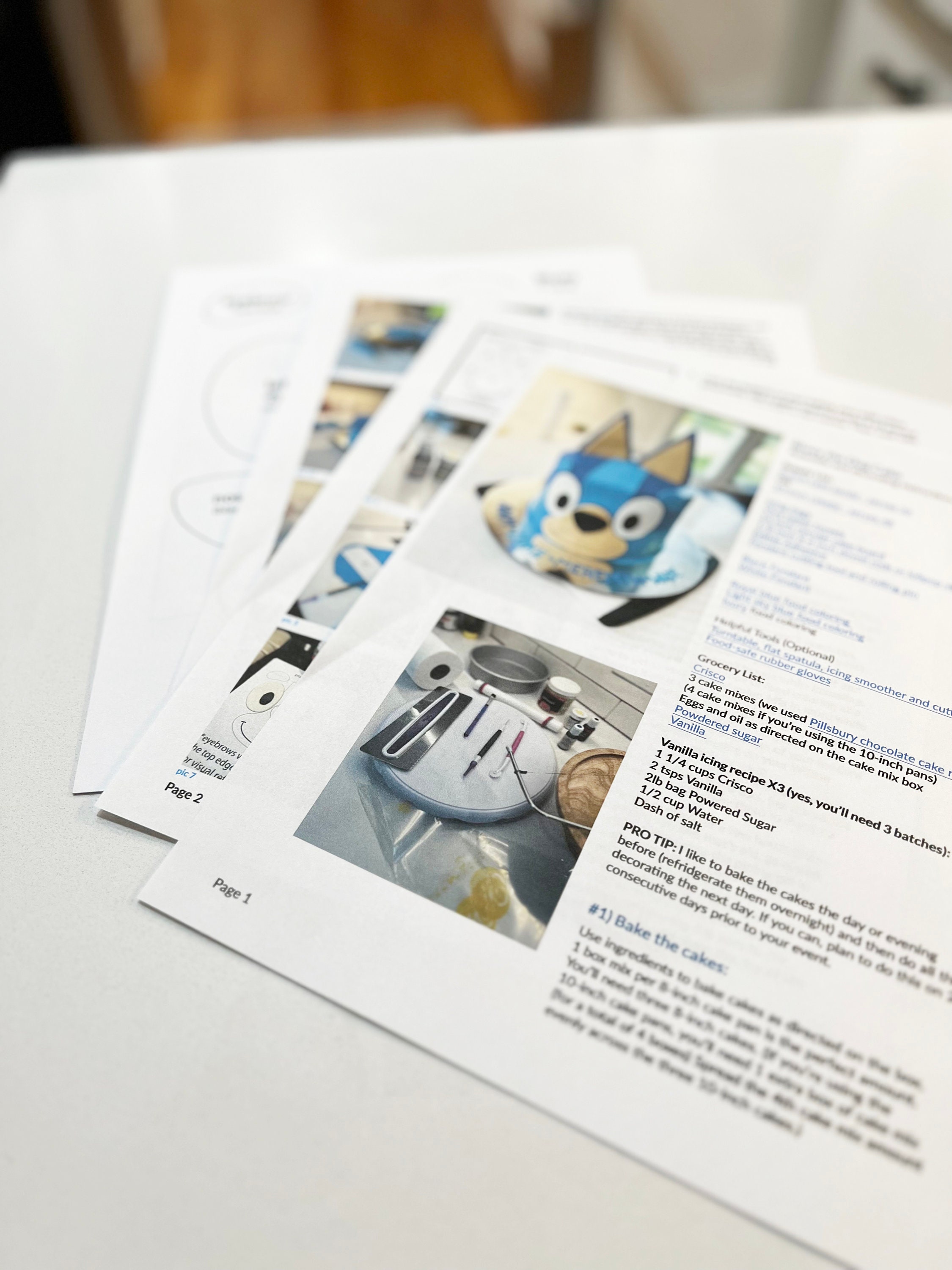 Bluey Cake Template for Kids Birthday Blue Dog - Etsy