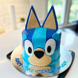 Bluey Kuchenvorlage für Kindergeburtstag Blauer Hund