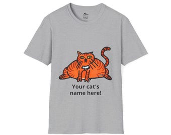 Personalized Orange Tabby Cat T-Shirt | Cartoon Graphic Tee