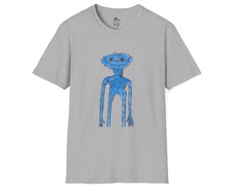 Gloopy Blue Alien T-Shirt | Hand-Drawn Cartoon Graphic