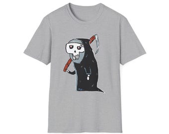 Grim Reaper T-Shirt | Cute Cartoon Illustration