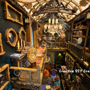 Mysterious Castle DIY Book Nook Kit: Miniature Bookshelf Insert Gift for All image 15