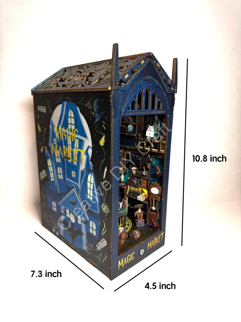 Mysterious Castle DIY Book Nook Kit: Miniature Bookshelf Insert Gift for All image 19