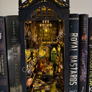 Mysterious Castle DIY Book Nook Kit: Miniature Bookshelf Insert Gift for All