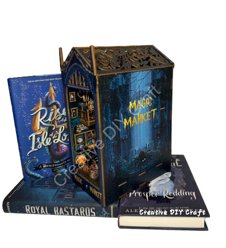 Mysterious Castle DIY Book Nook Kit: Miniature Bookshelf Insert Gift for All image 18