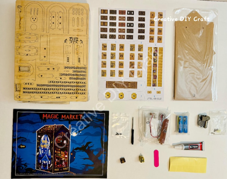 Mysterious Castle DIY Book Nook Kit: Miniature Bookshelf Insert Gift for All image 20