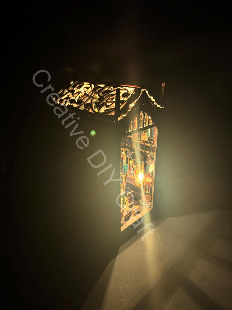 Mysterious Castle DIY Book Nook Kit: Miniature Bookshelf Insert Gift for All image 13