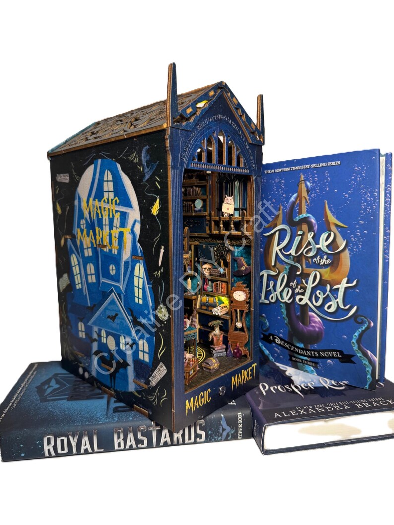 Mysterious Castle DIY Book Nook Kit: Miniature Bookshelf Insert Gift for All image 17
