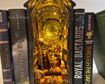 Detective DIY Book Nook Kit: Miniature Bookshelf Insert Model Gift for All