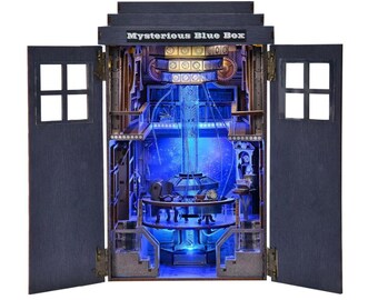 Blue Box DIY Book Nook Kit: Miniature Bookshelf Insert Gift for All