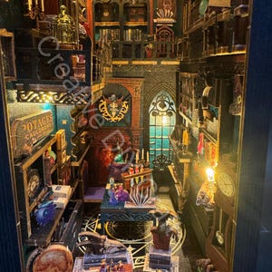 Mysterious Castle DIY Book Nook Kit: Miniature Bookshelf Insert Gift for All image 10