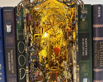 Fairytale DIY Book Nook Kit: Miniature Bookshelf Insert Model Gift for All