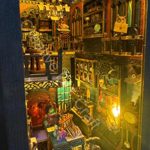 Mysterious Castle DIY Book Nook Kit: Miniature Bookshelf Insert Gift for All image 8