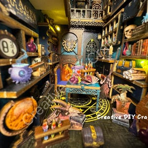 Mysterious Castle DIY Book Nook Kit: Miniature Bookshelf Insert Gift for All image 16