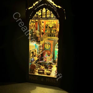 Mysterious Castle DIY Book Nook Kit: Miniature Bookshelf Insert Gift for All image 12