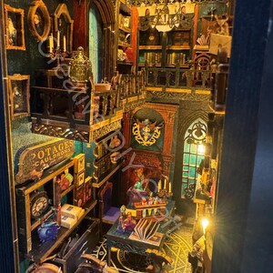 Mysterious Castle DIY Book Nook Kit: Miniature Bookshelf Insert Gift for All image 9