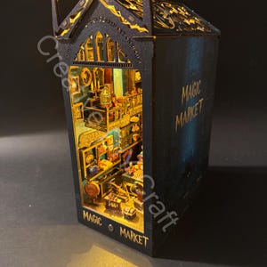 Mysterious Castle DIY Book Nook Kit: Miniature Bookshelf Insert Gift for All image 5