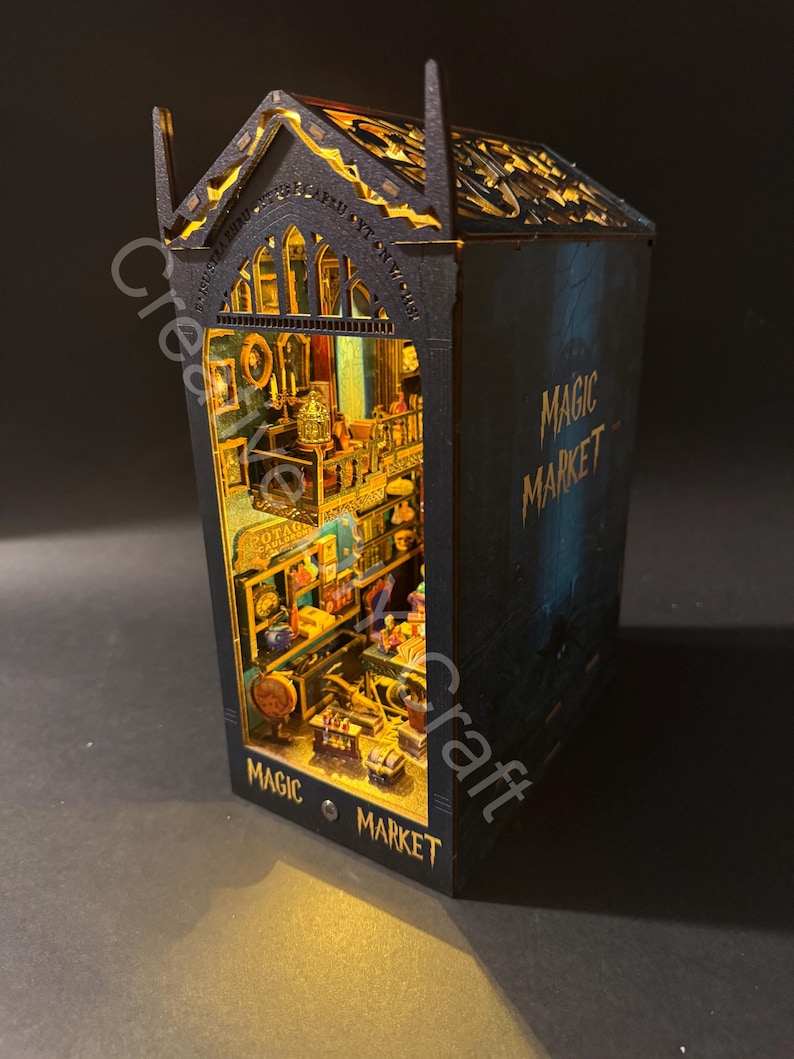 Mysterious Castle DIY Book Nook Kit: Miniature Bookshelf Insert Gift for All image 5