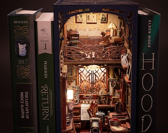 Photo Studio DIY Book Nook Kit: Miniature Bookshelf Insert Model Gift for All