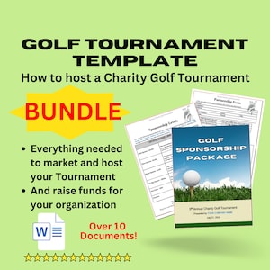 BUNDLE  |  How to Host a Golf Tournament Template   |  Charity Golf Tournament  | &gt;vent Sponsorship Package  |  DIY Marketing