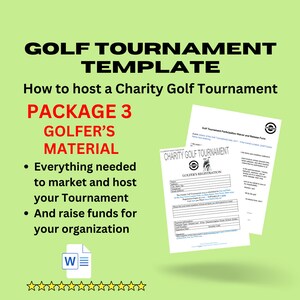 How to Host a Golf Tournament Template #3   |  Charity Golf Tournament  | &gt;vent Sponsorship Package |  DIY Marketing