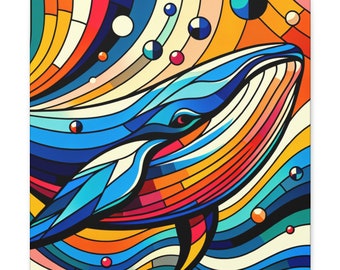 Whale's Symphony: A Lively Abstract Masterpiece by Cornelius Van Waveren-Canvas-Wall Art