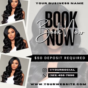 Editable Book Now Flyer, DIY Appointments Available Template, Premade Flyer Template, Hair, Lashes, Make up, Nails, Stylist, Canva Template