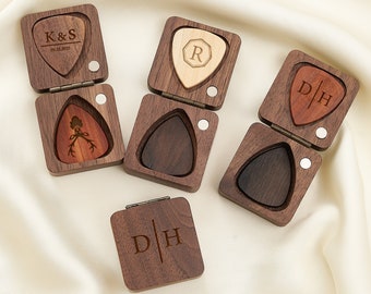 kundenspezifische hölzerne Gitarren-Picks Box, benutzerdefinierte Gitarren-Picks, benutzerdefinierte hölzerne Gitarren-Picks Box, Holz-Gitarren-Box, kundenspezifische Gitarren-Picks, Geschenk für Gitarrist