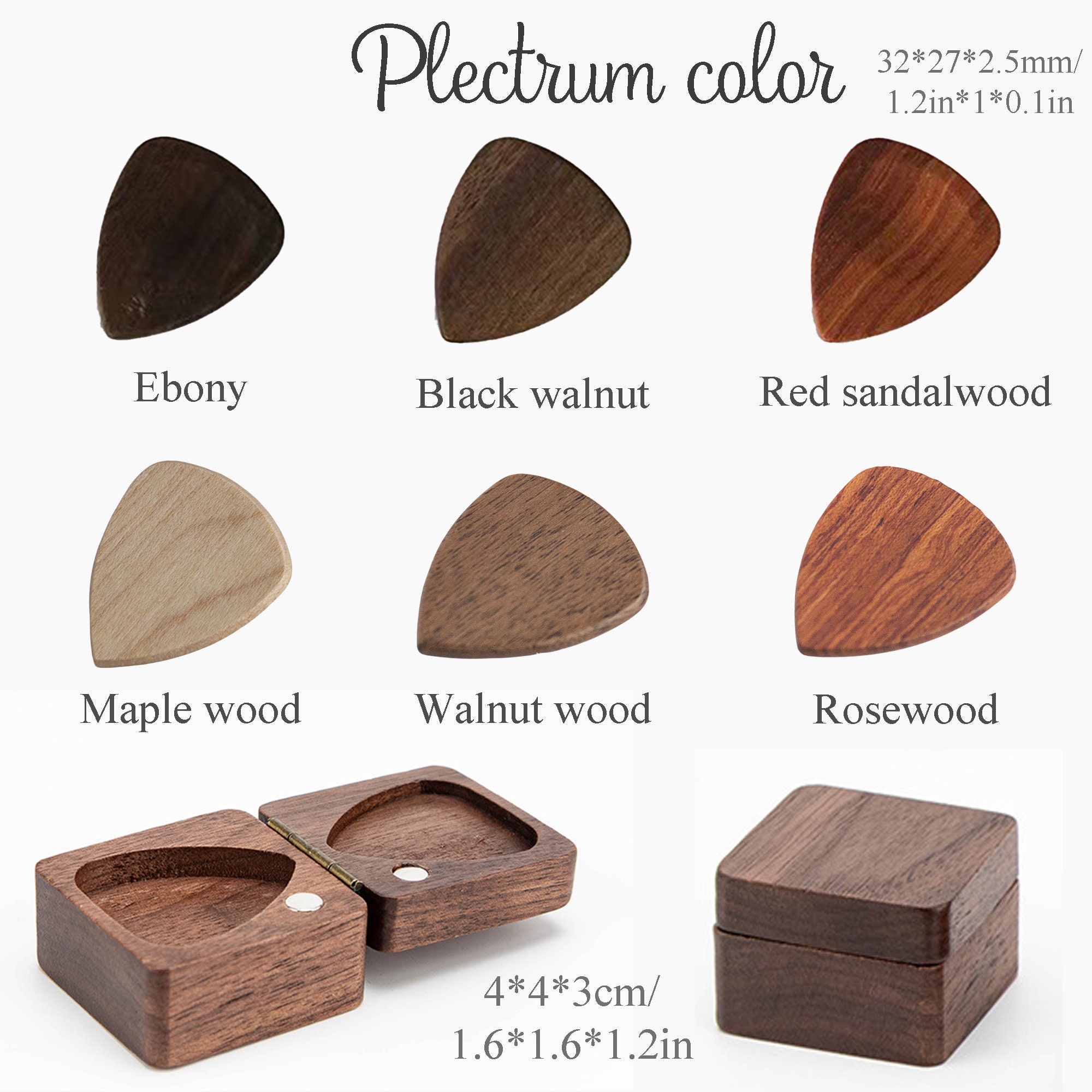 Personalized Guitar Picks, Custom Wooden Guitar Picks Box, Guitar Picks