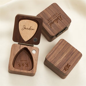 Médiators personnalisés, Boîte personnalisée de médiators en bois, Boîte de médiators, Cadeau guitare en bois, Médiators personnalisés, Cadeau pour guitariste