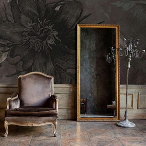 Dark Academia Floral Wallpaper: Moody Botanical Peel and Stick