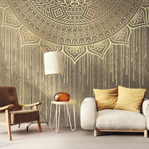 Mandala Peel and Stick Wallpaper: Asian Indian Ornaments Wall Mural