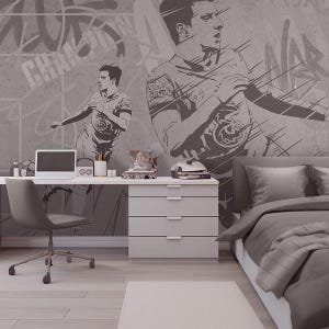 Football Wall Decor: Peel and Stick Sports Wallpaper for Boy&#39;s Nursery