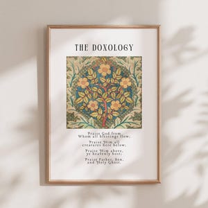 The Doxology Wall Art, Christian Home Decor, Vintage Art Print, Digital Download Art, Christian Wall Art, Hymn Wall Art, Doxology Print