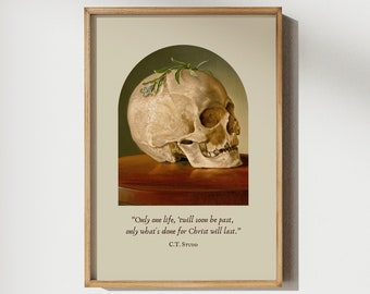 Christian Missionary Quote Print, Only One Life Twill Soon Be Past Wall Art, Encouraging Home Decor, Religious Wall Art for Men, Digital Art