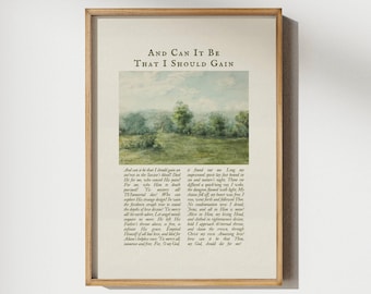 And Can It Be That I Should Gain Hymn Wall Art, Christian Home Decor, Christian Digital Art, Vintage Hymn Print, Christmas Gift Christian