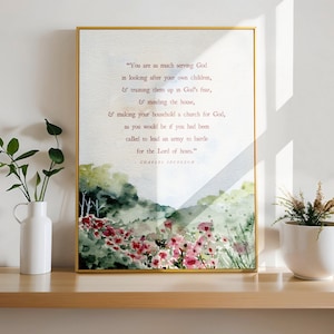 Charles Spurgeon Quote Wall Art, Christian Quote Print, Christian Home Decor, Reformed Christian Wall Art, Watercolor Print, Printable Decor