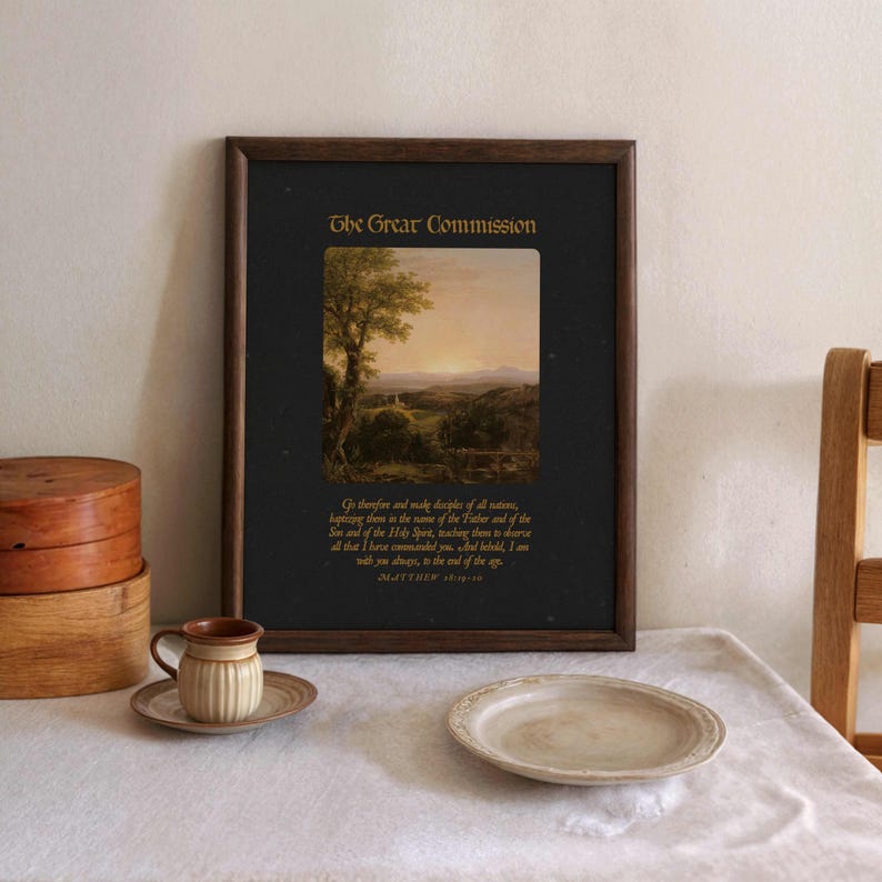 Great Commission Bible Verse Wall Art, Dark Scripture Print, Digital ...