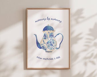 Coffee Bar Sign, Vintage Kitchen Art, Digital Christian Wall Art, Housewarming Gift for Her, Dopamine Decor, Coffee Bar Downloadable Print