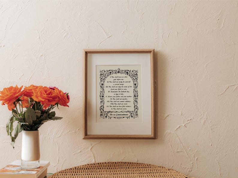The Ten Commandments Wall Art, Christian Digital Prints, 10 ...