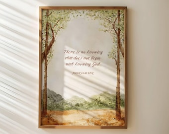John Calvin Quote Wall Art, Reformed Artwork, Reformed Christian Print, Calvinist Home Decor, Reformation Day Art, Reformed Theology Poster
