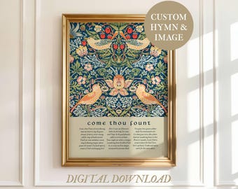 CUSTOM Christian Wall Art, Personalized Hymn Art Printable, Digital Christian Prints, Customized Hymn Wall Art, Christmas Gift for Christian