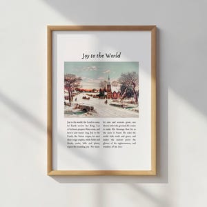 Christmas Wall Art, Joy to the World Hymn Print, Christian Hymn Home Decor, Vintage Christian Art, Printable Christmas Carol Lyrics Decor
