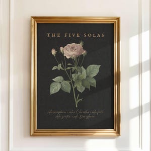 Five Solas Wall Art, Reformed Christian Wall Art, 5 Solas Art, Calvinist Prints, Reformed Theology Wall Art, Gift for Reformed Christian