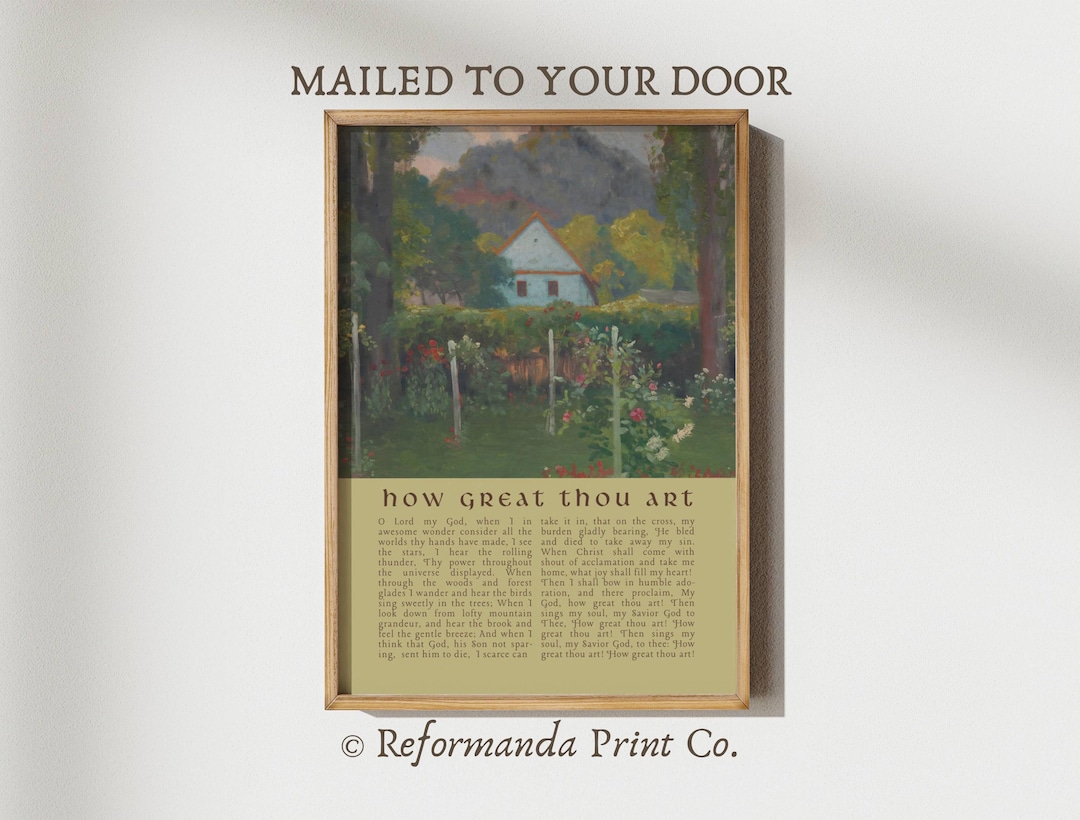 Christian Hymn Wall Art How Great Thou Art Print Vintage Oil Painting christian-hymn-wall-art-how-great-thou-art-print-vintage-oil-painting